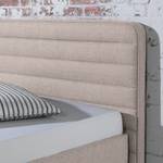 Lit capitonné Vitaby Tissu structuré Granit - 100 x 200cm - Sans sommier & matelas