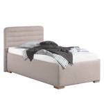 Lit capitonné Vitaby Tissu structuré Granit - 100 x 200cm - Sans sommier & matelas