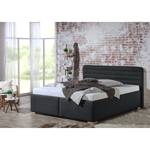 Lit capitonné Vitaby Tissu structuré Anthracite - 180 x 200cm - Sans sommier & matelas