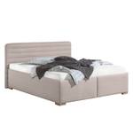 Lit capitonné Vitaby Tissu structuré Granit - 180 x 200cm - Sans sommier & matelas