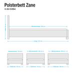 Gestoffeerd bed Zane structuurstof - 140 x 200cm - Zonder matras