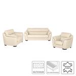 Bankenset Alzira (3-zitsbank, 2-zitsbank en fauteuil) - beige echt leer