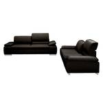 Set di divani imbottiti Masca 3 e 2 sedute - Tessuto Marrone-Nero