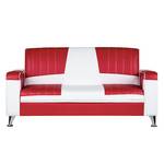 Gestoffeerde meubelset Torquay (3-zitsbank, 2-zitsbank en fauteuil) - rood/wit kunstleer