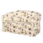 Sofa Philipp mit Husse 2-Sitzer - Webstoff geblümt - Creme / Braun