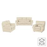 Bankenset Longford (3-zitsbank, 2-zitsbank en fauteuil) - taupe echt leer