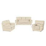 Bankenset Longford (3-zitsbank, 2-zitsbank en fauteuil) - taupe echt leer