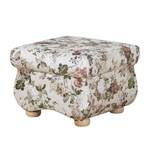 Tabouret Altamura Microfibre - Blanc / Motif floral