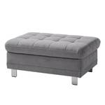 Pouf repose-pieds Ayna Microfibre - Platine