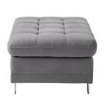 Pouf repose-pieds Ayna Microfibre - Platine