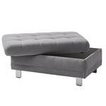 Pouf repose-pieds Ayna Microfibre - Platine