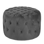 Pouf Bayard Velours - Gris foncé - Largeur : 60 cm