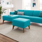 Gestoffeerde hocker Bora II geweven stof Geweven stof Anda II: Turquoise