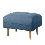 Pouf repose-pieds Cala Tissu structuré Tissu Osta: Bleu foncé - Beige