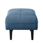 Pouf repose-pieds Cala Tissu structuré Tissu Osta: Bleu foncé - Noir