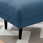 Pouf repose-pieds Cala Tissu structuré Tissu Osta: Bleu foncé - Noir