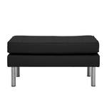 Pouf repose-pieds Chelsea Cuir véritable Cuir véritable Gad : Noir - Cylindre