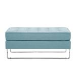 Pouf repose-pieds Chelsea Tissu Tissu Selva : Bleu clair - Luge