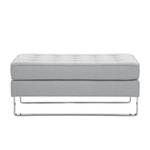 Pouf repose-pieds Chelsea Tissu Tissu Selva : Gris argenté - Luge