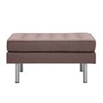 Pouf repose-pieds Chelsea Tissu Tissu Milan : Gris-Marron - Cylindre