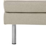 Gestoffeerde hocker Chelsea geweven stof Stof Selva: Beige - Cilinder