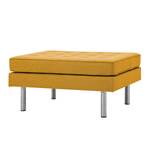 Pouf repose-pieds Chelsea Tissu Tissu Selva : Jaune moutarde - Cylindre