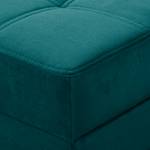 Pouf repose-pieds Elnora Velours - Turquoise