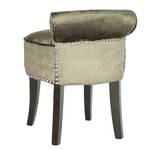 Tabouret capitonné Georgia Bouleau massif / Tissu velours Gris