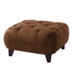 Pouf repose-pieds Graya Aspect cuir vieilli - Cognac