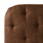 Pouf repose-pieds Graya Aspect cuir vieilli - Cognac