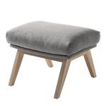 Pouf repose-pieds Hepburn I Tissu - Chêne clair - Tissu Milan Gris clair - Tissu Milan : Gris clair - Chêne clair