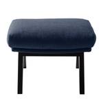 Pouf repose-pieds Hepburn I Tissu - Tissu Milan : Bleu foncé - Noir