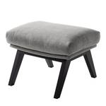 Pouf repose-pieds Hepburn I Tissu - Noir - Tissu Milan Gris clair - Tissu Milan : Gris clair - Noir