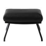 Pouf repose-pieds Hepburn II Cuir véritable - Cuir véritable Neka : Noir - Noir