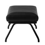 Pouf repose-pieds Hepburn II Cuir véritable - Cuir véritable Neka : Noir - Noir