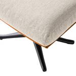 Repose-pieds Hepburn III Tissu / Cuir véritable - Noir - Beige / Cognac - Tissu Saia / Cuir Neka: Beige / Cognac - Noir