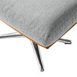 Repose-pieds Hepburn III Tissu / Cuir véritable - Tissu Saia / Cuir Neka: Gris clair / Cognac - Chrome brillant