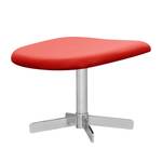 Gestoffeerde hocker Houston echt leer Echt leer Neka: Rood - Chrome