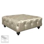 Gestoffeerde hocker Kisaura kunstweefsel - Champagne metallic