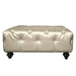 Gestoffeerde hocker Kisaura kunstweefsel - Champagne metallic