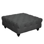 Pouf repose-pieds Kisaura Tissu - Noir