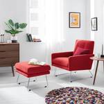 Pouf repose-pieds Maximus Velours - Rouge