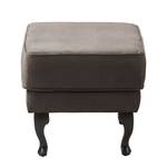 Pouf repose-pieds Miscol Aspect cuir vieilli - Gris marron