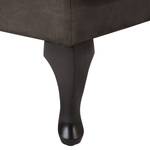 Pouf repose-pieds Miscol Aspect cuir vieilli - Gris marron