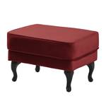 Gestoffeerde hocker Miscol fluweel - Rood