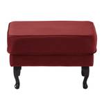 Gestoffeerde hocker Miscol fluweel - Rood