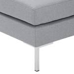 Polsterhocker Portobello Webstoff Stoff Ramira: Silber - Eckig