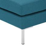 Gestoffeerde hocker Portobello geweven stof - Stof Ramira: Turquoise - Hoekig