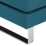 Gestoffeerde hocker Portobello geweven stof - Stof Ramira: Turquoise - Beugelpoten