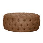 Pouf repose-pieds Pradera Aspect cuir vieilli - Marron miel